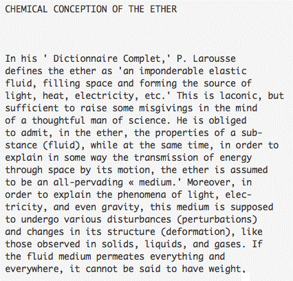 Larousse's Concept of the
                                                      Ether
