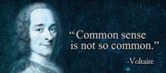 Voltaire's words:
                                                  "common sense is
                                                  not so
                                                  common..."